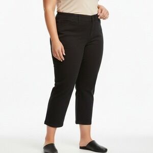 Torrid Womens Pants Black Cropped Patch Pocket Cotton Stretch Casual Work 24